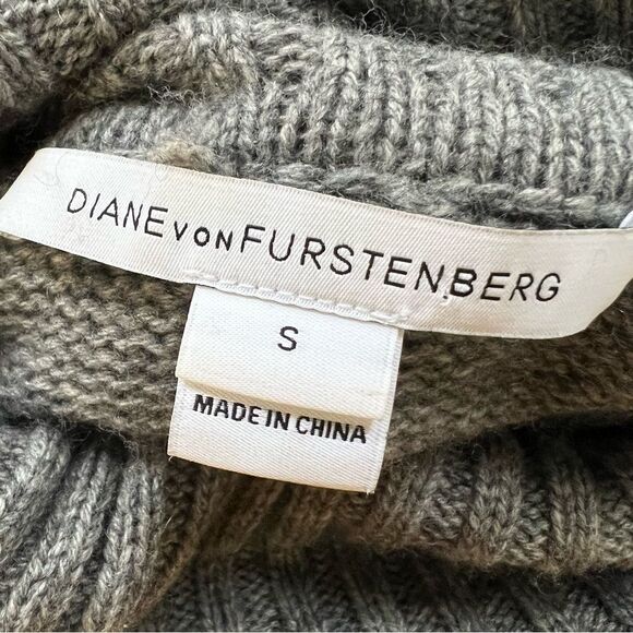 Diane Von Furstenberg Talassa Wool Cashmere Cowl Neck Sweater Gray S - Picture 5 of 12